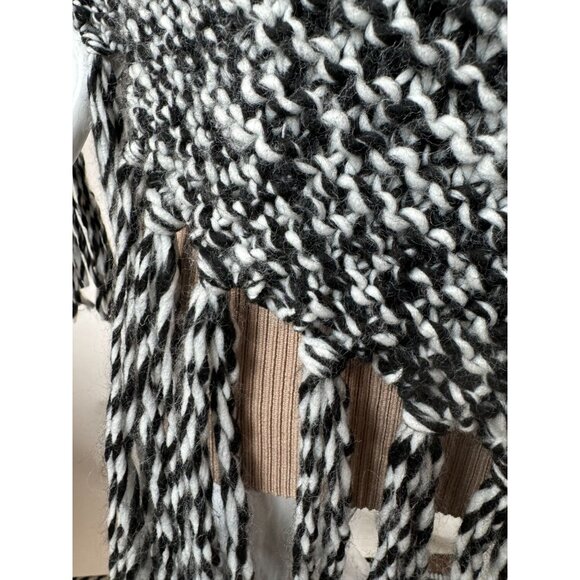 Ann Taylor Loft Acrylic Knit Cowl Neck Poncho With Fringe Made in Italy - Picture 6 of 16